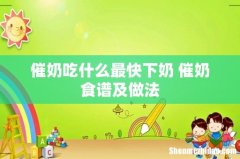 催奶吃什么最快下奶 催奶食谱及做法