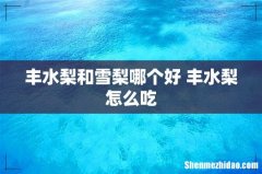 丰水梨和雪梨哪个好 丰水梨怎么吃