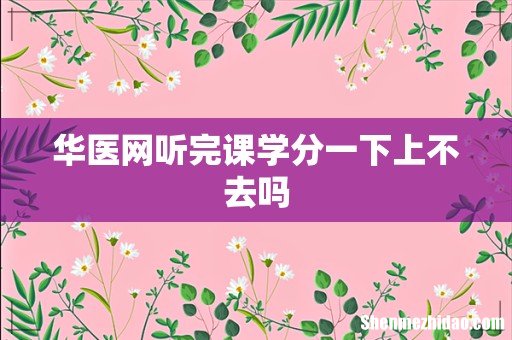 华医网听完课学分一下上不去吗