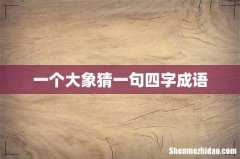 一个大象猜一句四字成语