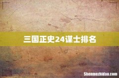 三国正史24谋士排名