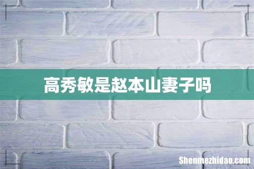 高秀敏是赵本山妻子吗
