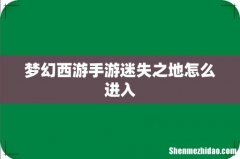 梦幻西游手游迷失之地怎么进入
