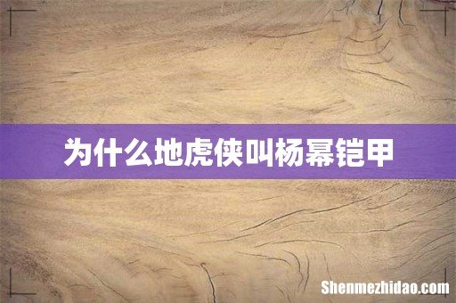 为什么地虎侠叫杨幂铠甲