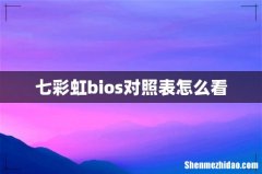 七彩虹bios对照表怎么看