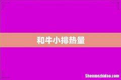 和牛小排热量