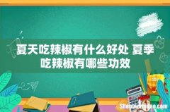 夏天吃辣椒有什么好处 夏季吃辣椒有哪些功效
