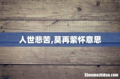 人世悲苦,莫再萦怀意思