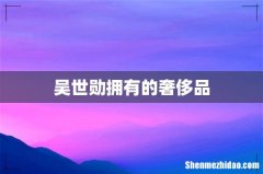 吴世勋拥有的奢侈品