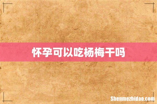 怀孕可以吃杨梅干吗