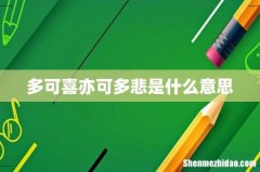 多可喜亦可多悲是什么意思