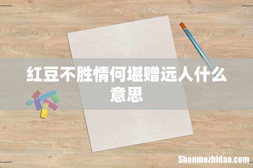红豆不胜情何堪赠远人什么意思