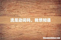 流是动词吗，我想知道