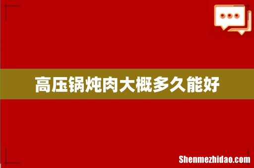 高压锅炖肉大概多久能好