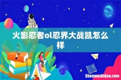 火影忍者ol忍界大战凯怎么样