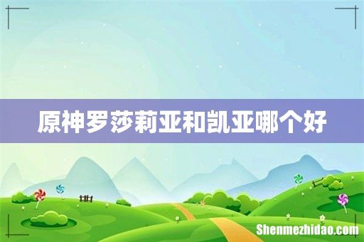 原神罗莎莉亚和凯亚哪个好