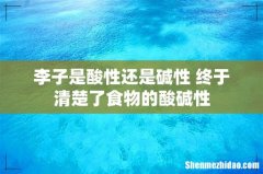 李子是酸性还是碱性 终于清楚了食物的酸碱性
