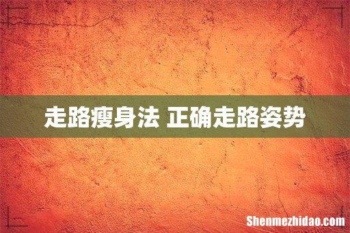 走路瘦身法 正确走路姿势