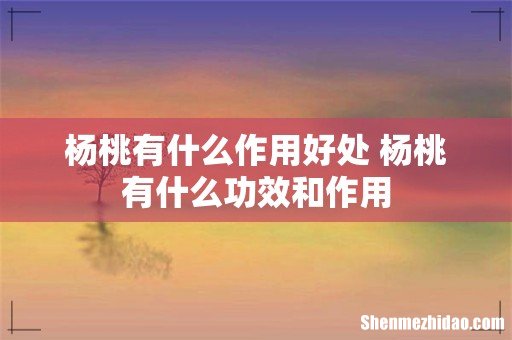杨桃有什么作用好处 杨桃有什么功效和作用