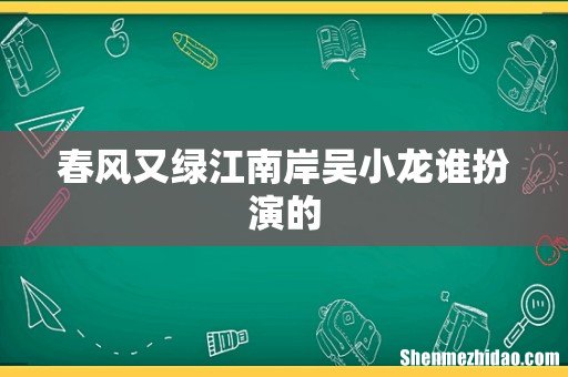 春风又绿江南岸吴小龙谁扮演的