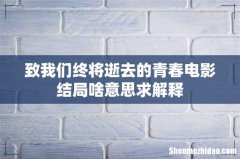 致我们终将逝去的青春电影结局啥意思求解释