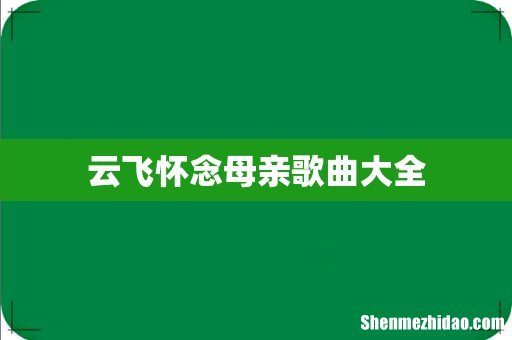 云飞怀念母亲歌曲大全