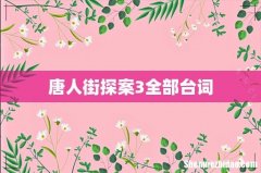 唐人街探案3全部台词
