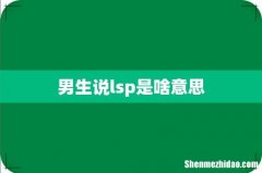 男生说lsp是啥意思