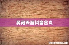 勇闯天涯抖音含义