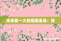 未来第一大致癌因素是：胖