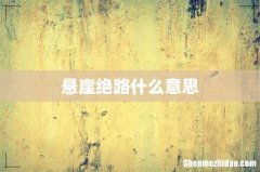 悬崖绝路什么意思