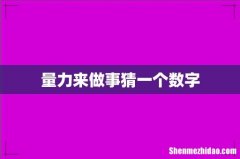 量力来做事猜一个数字