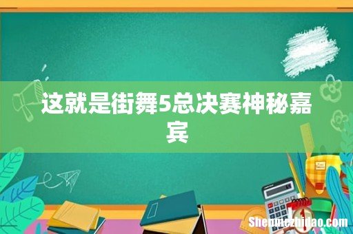 这就是街舞5总决赛神秘嘉宾