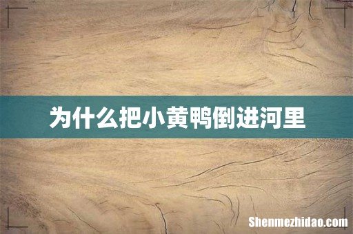 为什么把小黄鸭倒进河里