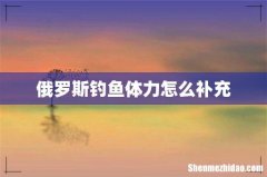 俄罗斯钓鱼体力怎么补充