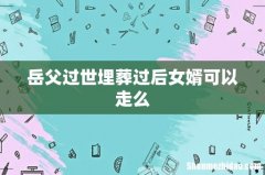 岳父过世埋葬过后女婿可以走么
