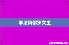 拳愿阿修罗女主