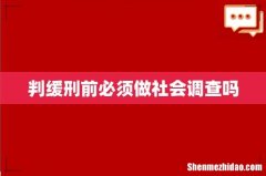 判缓刑前必须做社会调查吗