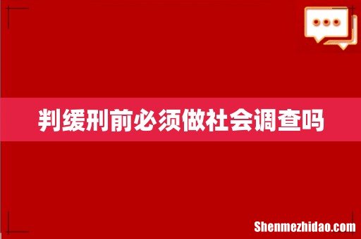 判缓刑前必须做社会调查吗