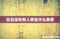 白云深处有人家生什么意思