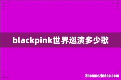 blackpink世界巡演多少歌
