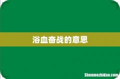 浴血奋战的意思