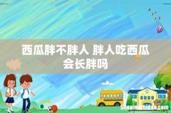 西瓜胖不胖人 胖人吃西瓜会长胖吗