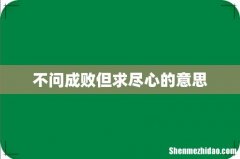 不问成败但求尽心的意思