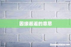 因缘邂逅的意思