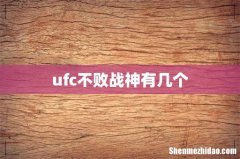 ufc不败战神有几个