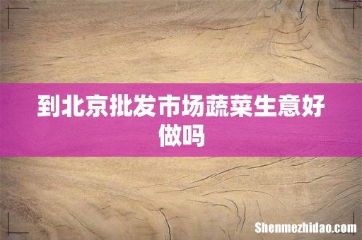 到北京批发市场蔬菜生意好做吗