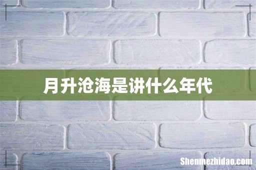 月升沧海是讲什么年代