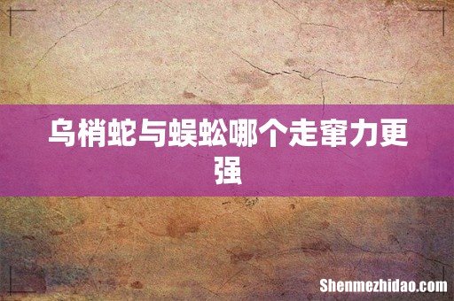 乌梢蛇与蜈蚣哪个走窜力更强