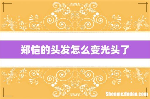 郑恺的头发怎么变光头了